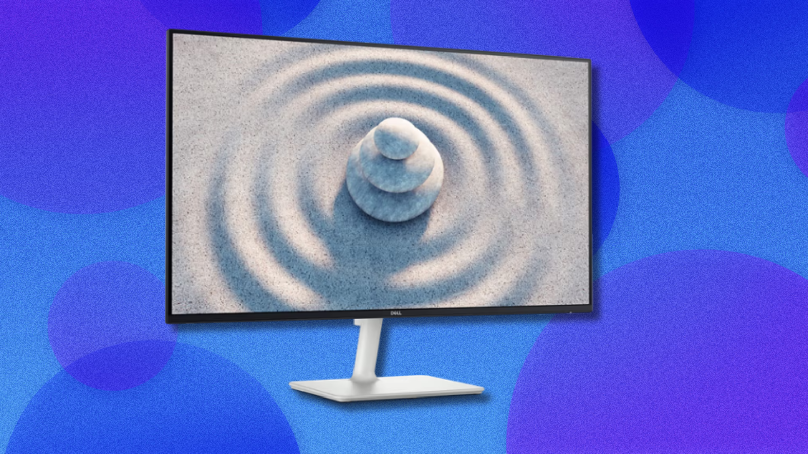 Dell monitor on blue and purple abstract background