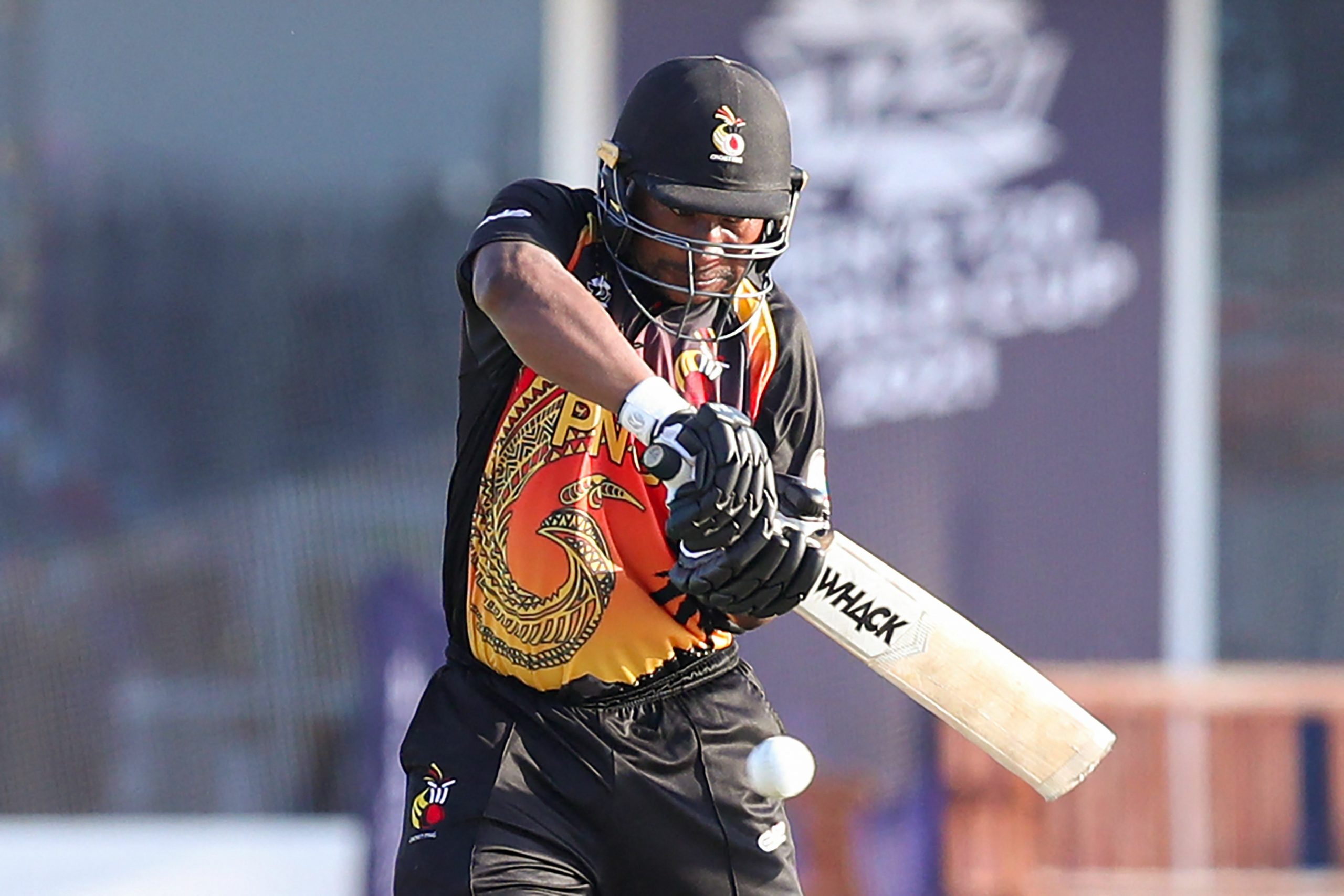 Papua New Guinea's captain Assad Vala playing a shot