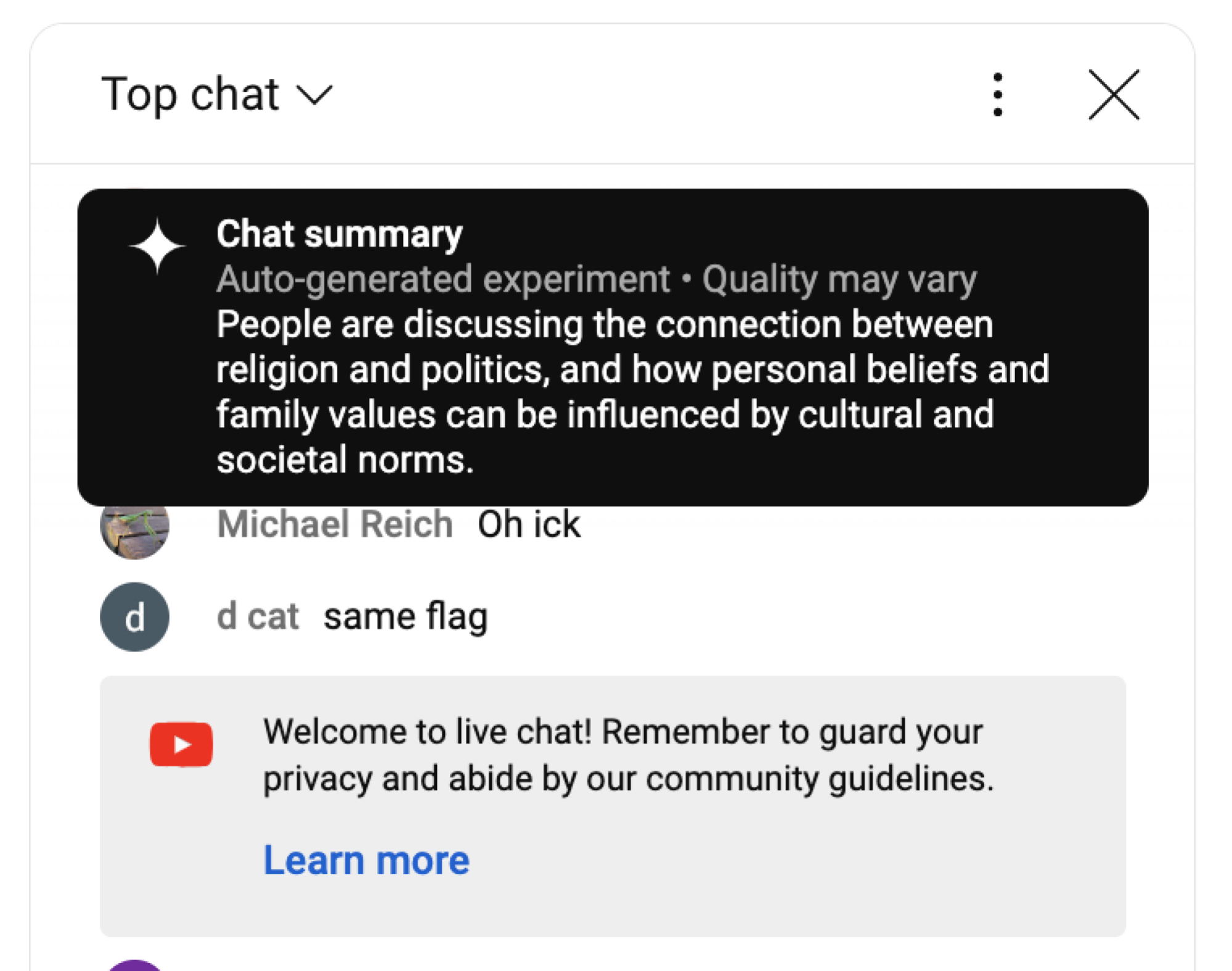 AI-generated live chat summaries