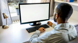 Man using a desktop 