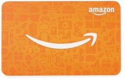 an orange amazon gift card