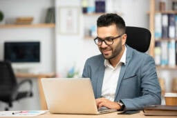 Person at work with laptop