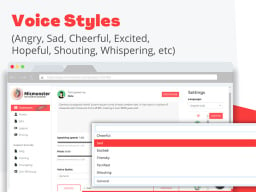 A graphic showing the Micmonster interface with voice styles