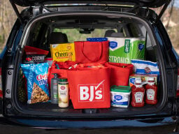 Car loaded with groceries