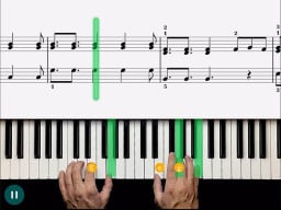 person playing piano with ai instruction