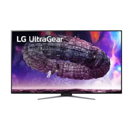 48-inch LG UltraGear OLED monitor on white background