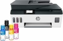 HP Smart Tank Plus 651 printer with ink bottles