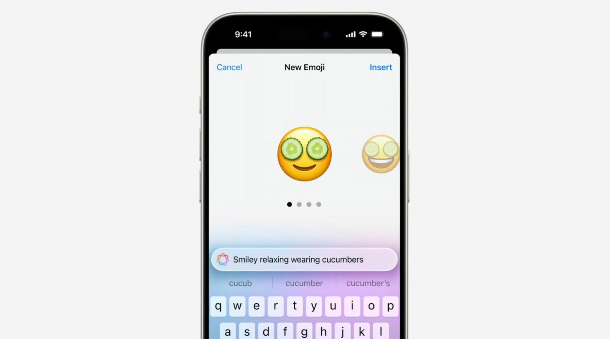 iPhone showcasing Genmoji feature creating new emojis