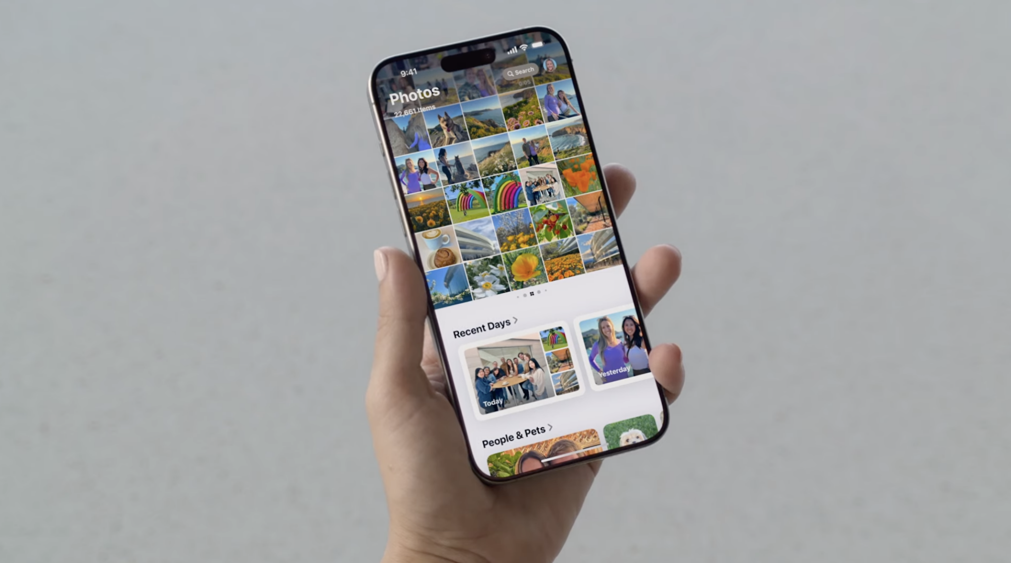 A new view of the photos app on iPhone