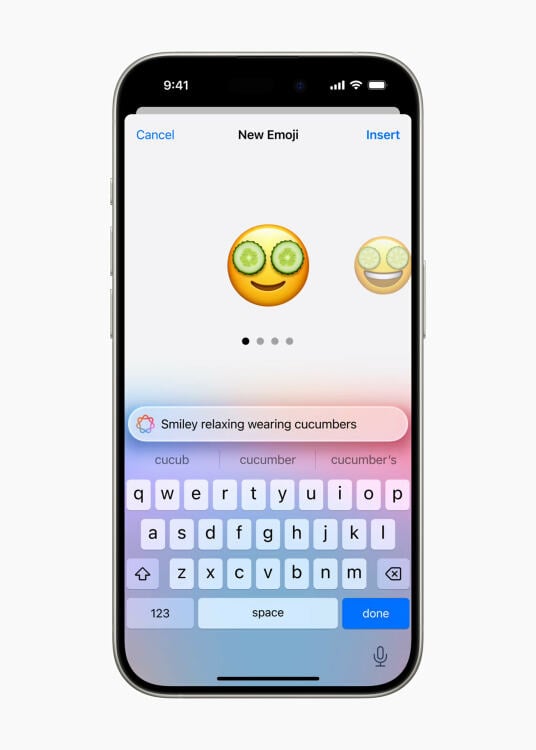 Apple genmoji generation on iPhone screen