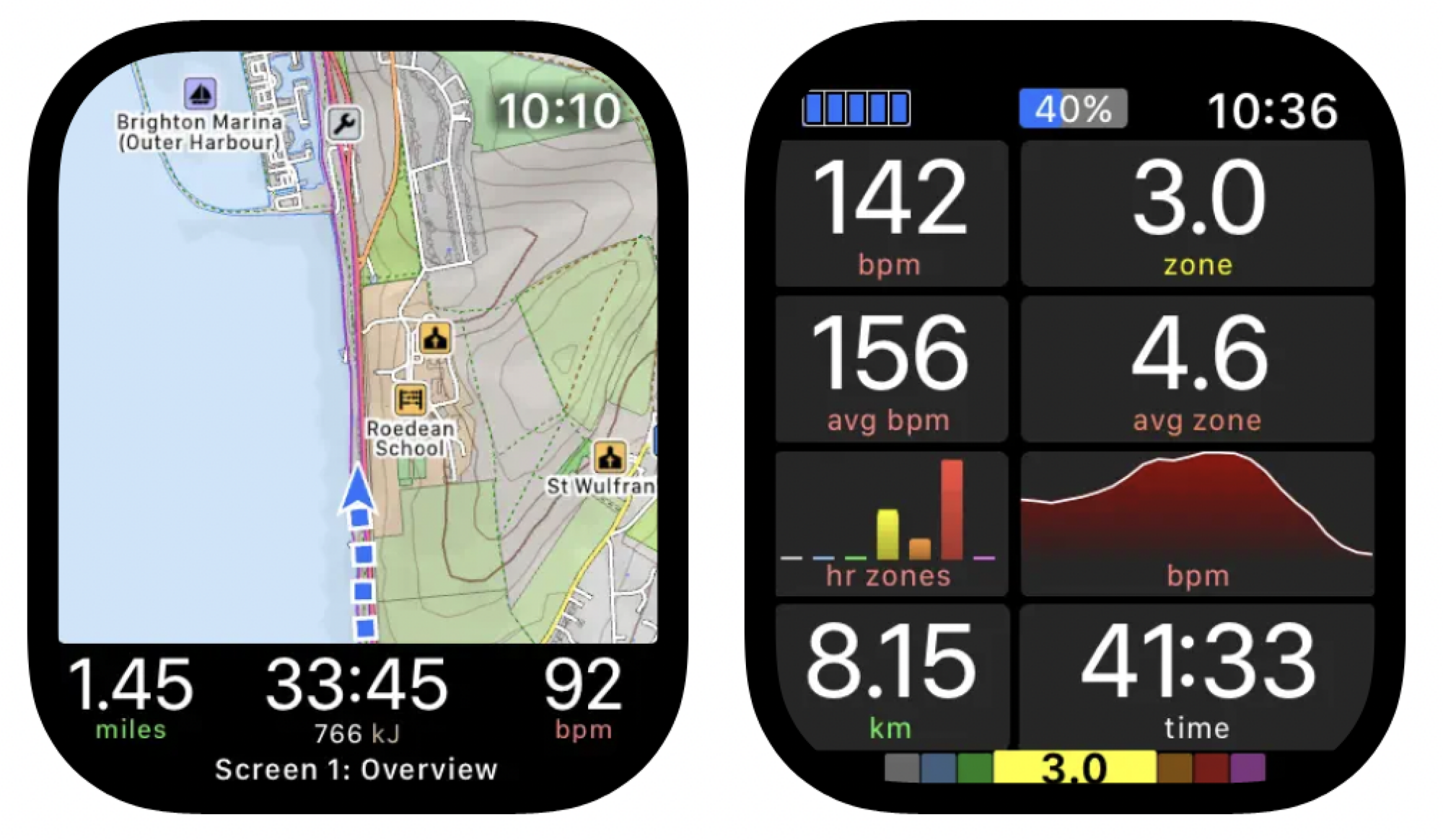 WorkOutDoors app on the Apple Watch