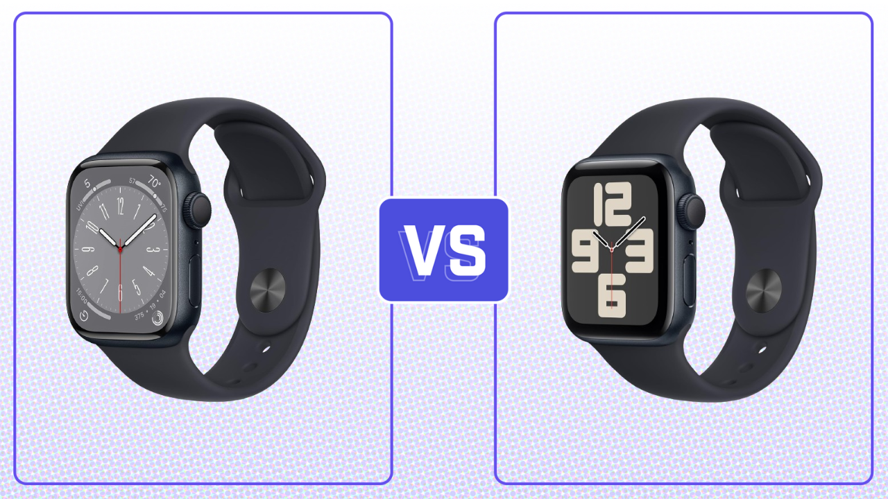 apple watch series 8 and apple watch se with versus between them