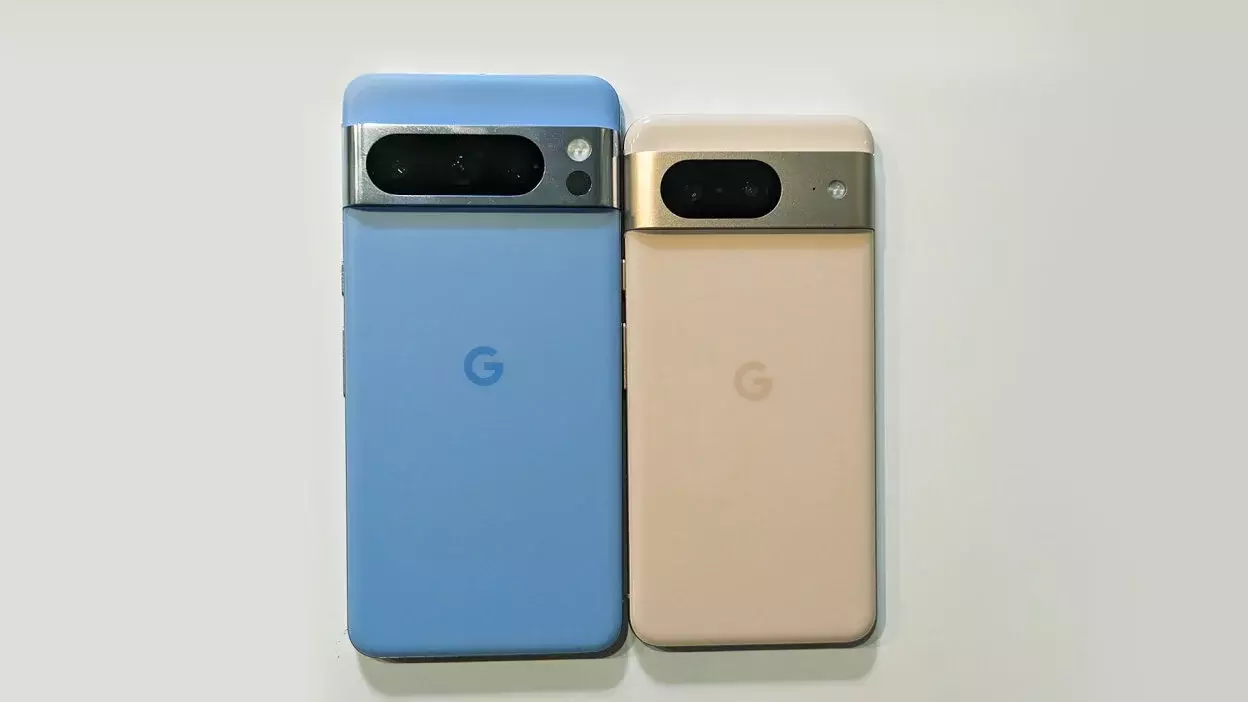 Google Pixel 8 Pro next to Google Pixel 8