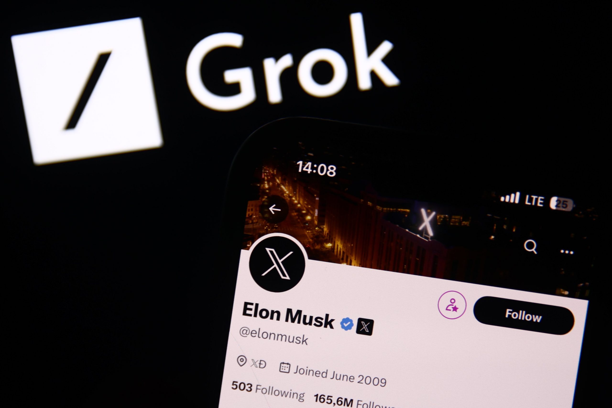 X's Grok and Elon Musk's X profile