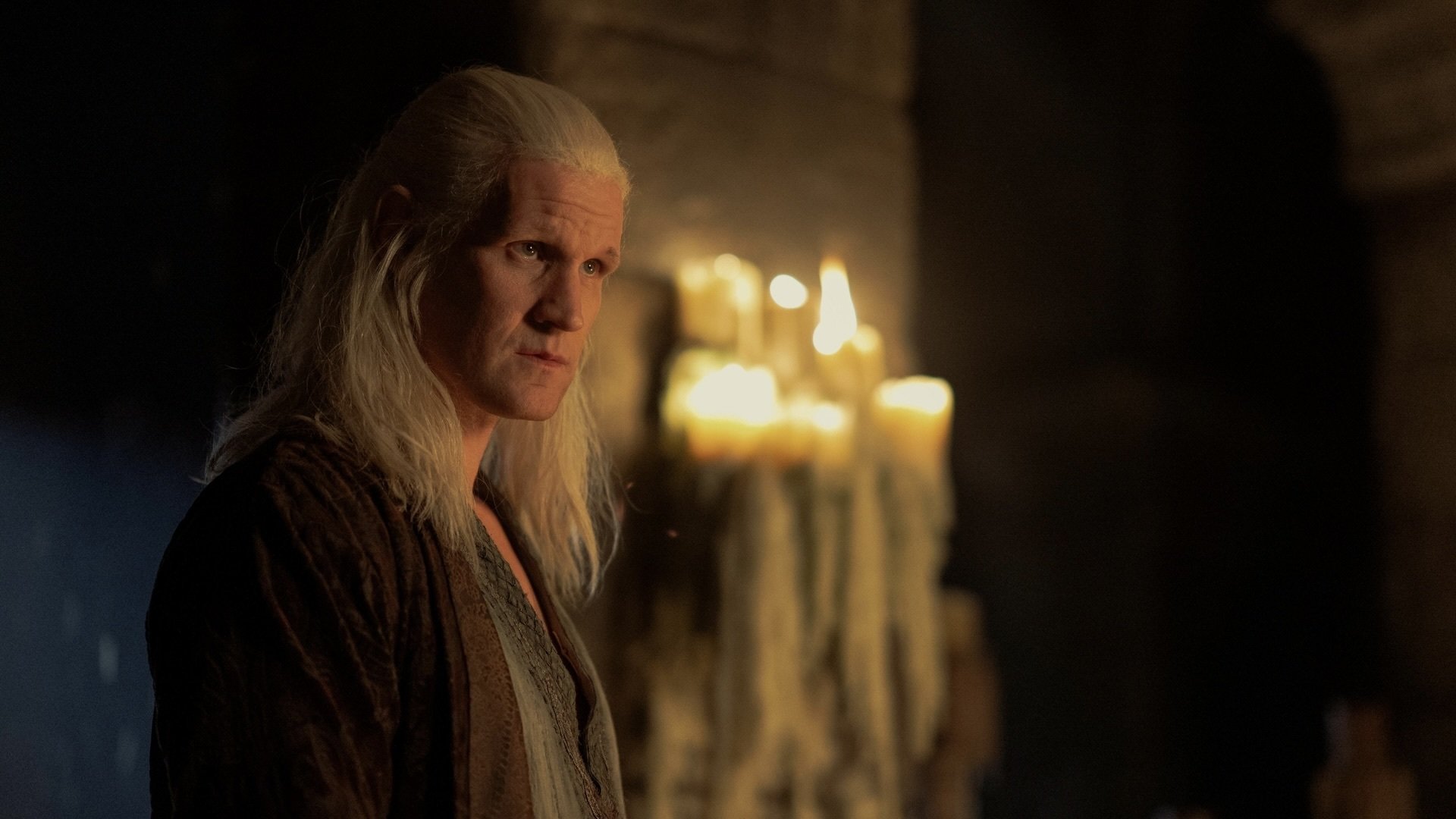 Daemon Targaryen in the castle of Harrenhal, wearing his sleeping clothes.