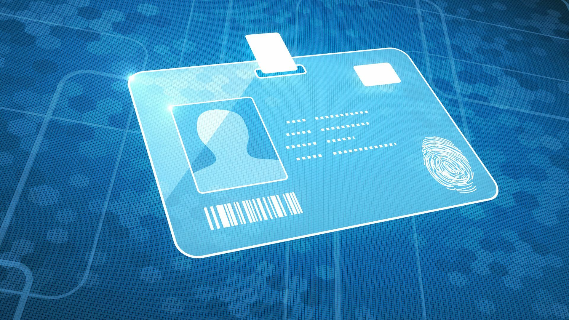 Abstract 3D illustration of an ID card.