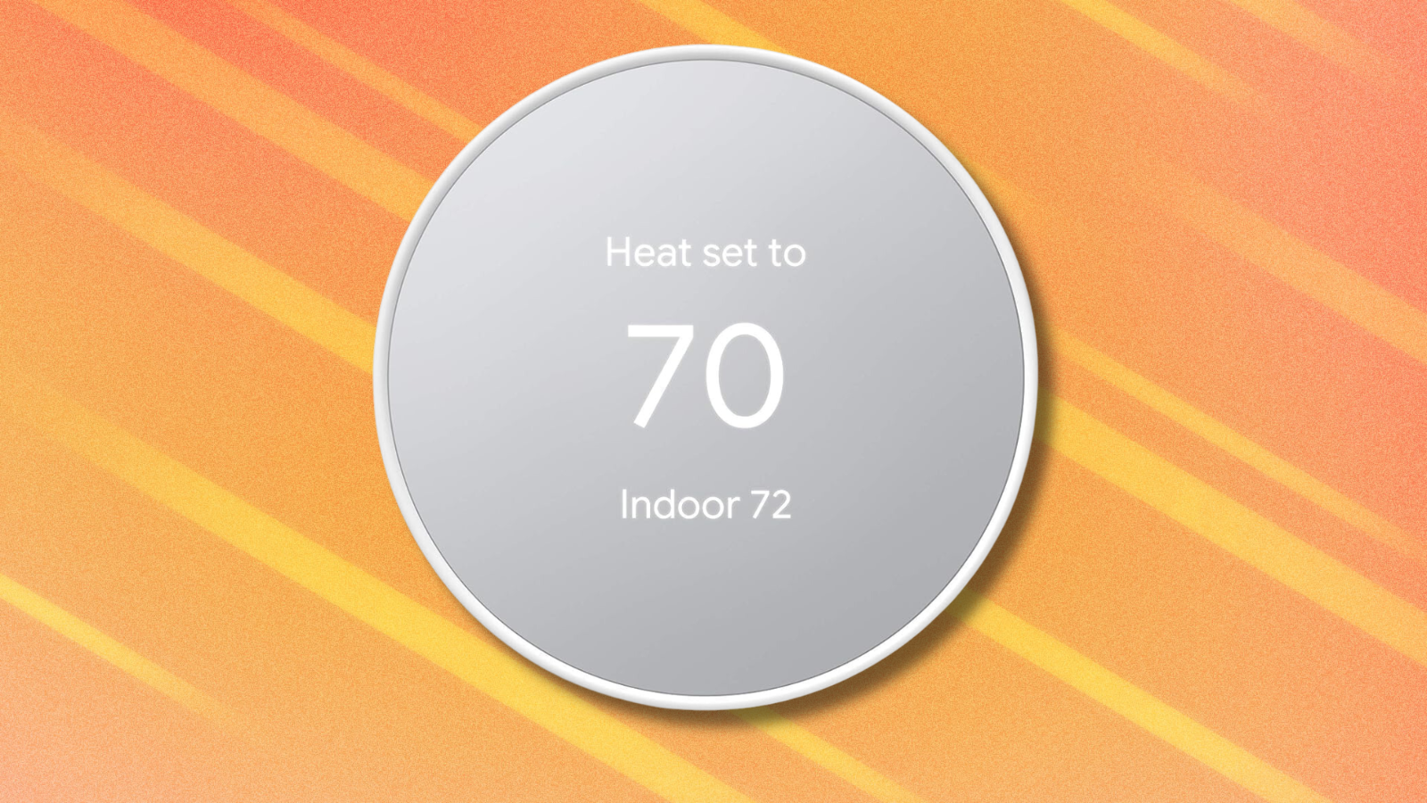 Google Nest Thermostat on orange and white background