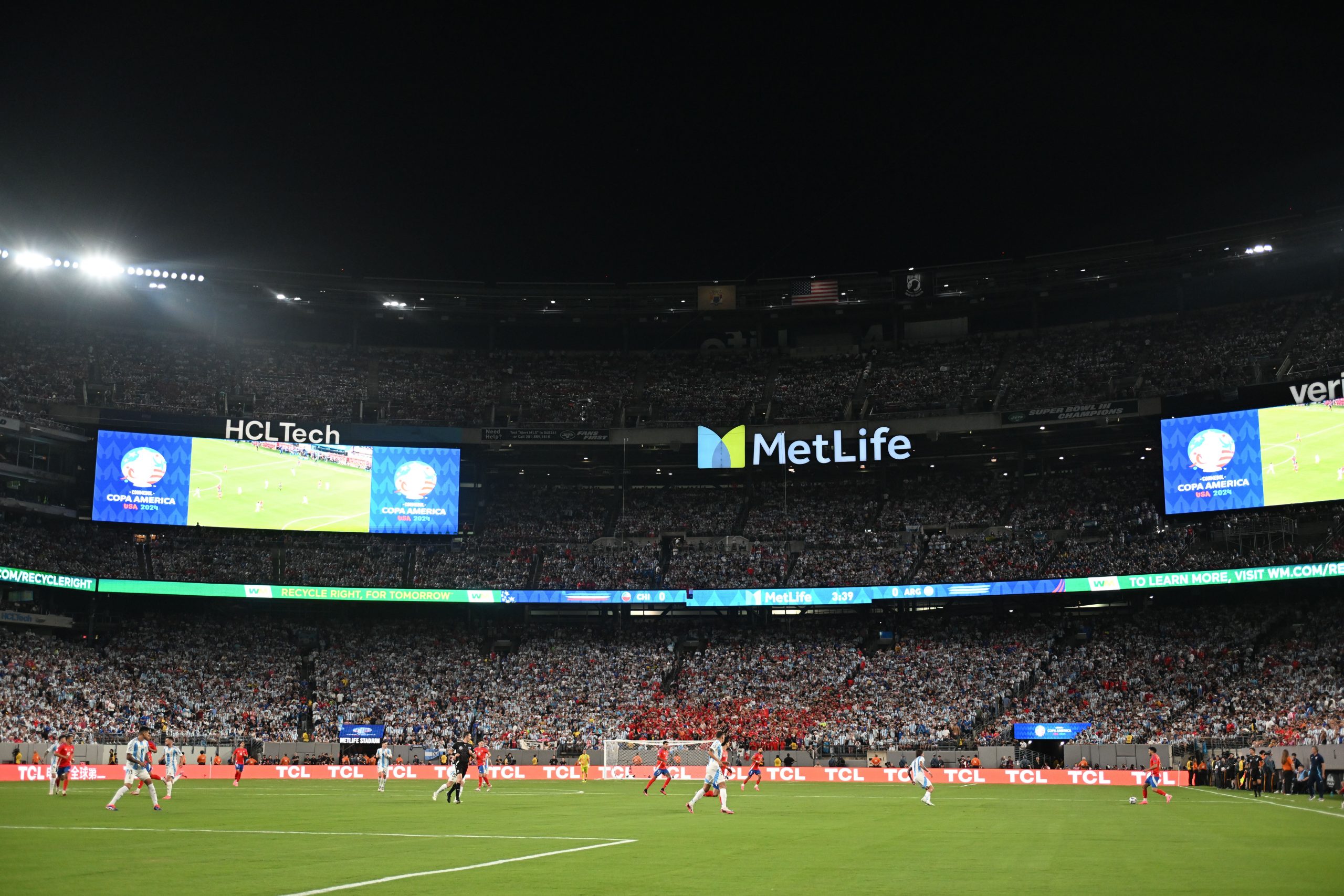 A general view during a Copa America 2024 Group A match between Chile and Argentina