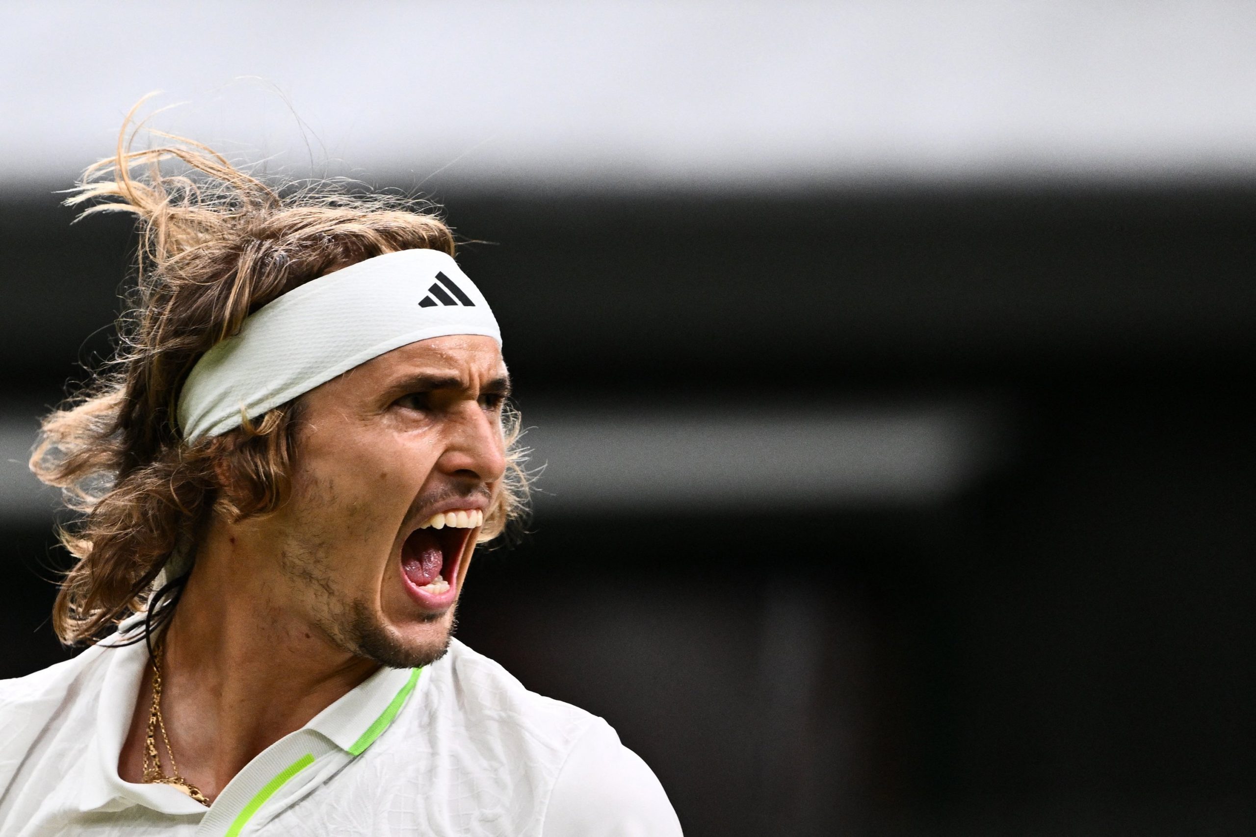 Germany's Alexander Zverev reacts