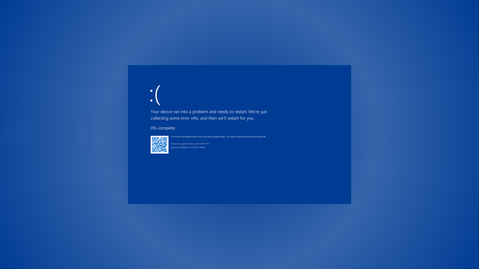 The Microsoft Blue Screen of Death.