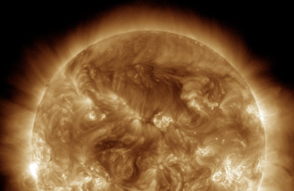 The sun, nearing solar maximum, is producing lots of solar flares and other types of space weather.