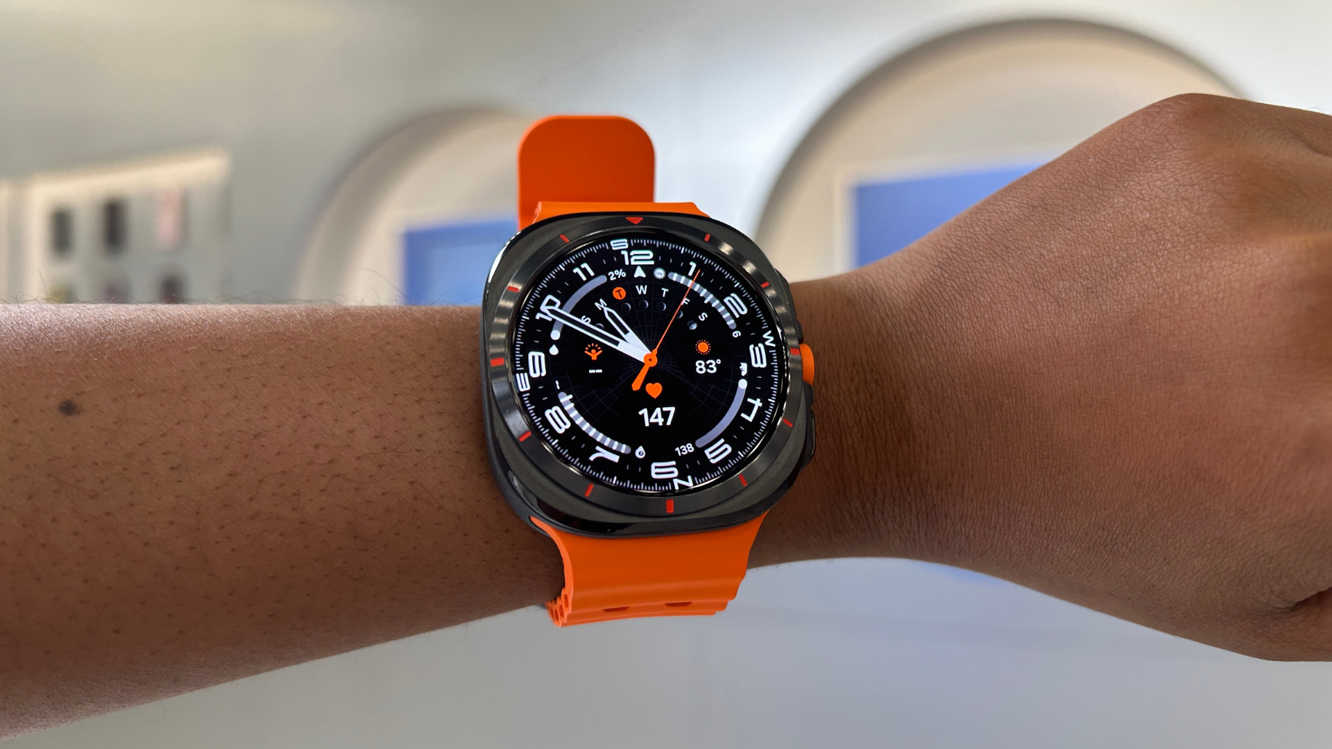 A person with a Samsung Galaxy Watch Ultra on their wrist