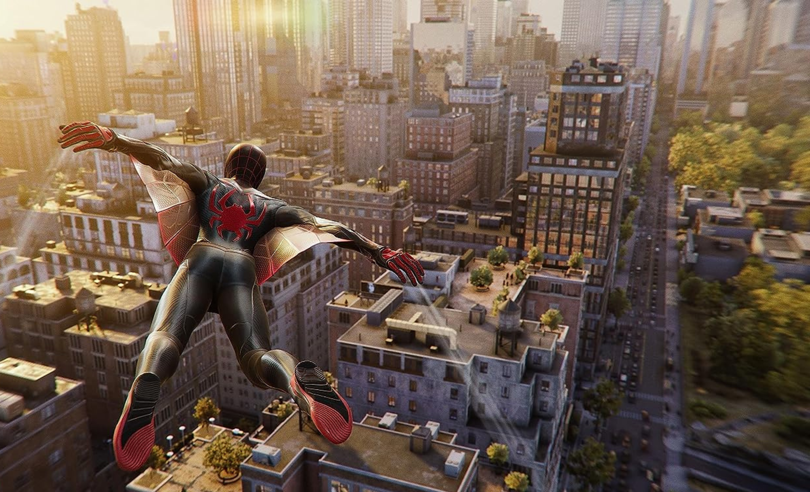 spider man above the city 