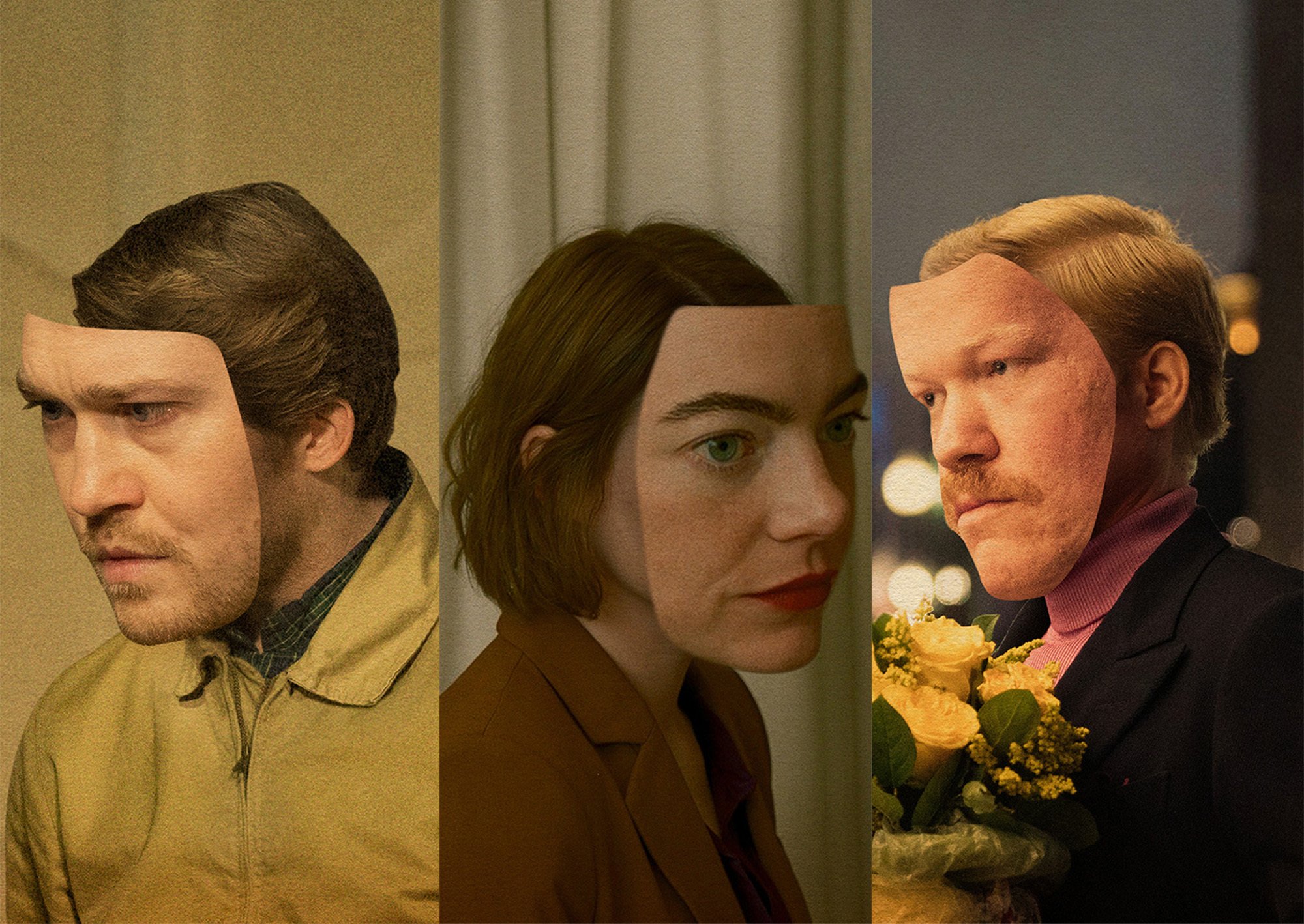 Joe Alwyn, Emma Stone, and Jesse Plemmons on the 'Kinds of Kindness' posters