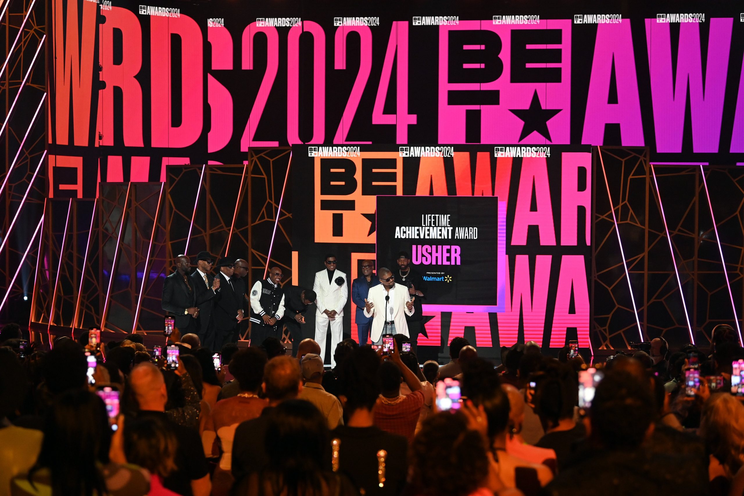 Honoree Usher accepts the Lifetime Achievement Award onstage during the 2024 BET Awards at Peacock Theater on June 30, 2024 in Los Angeles, California. 