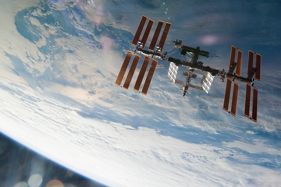 The International Space Station as seen from NASA's Space Shuttle Endeavour in 2010.