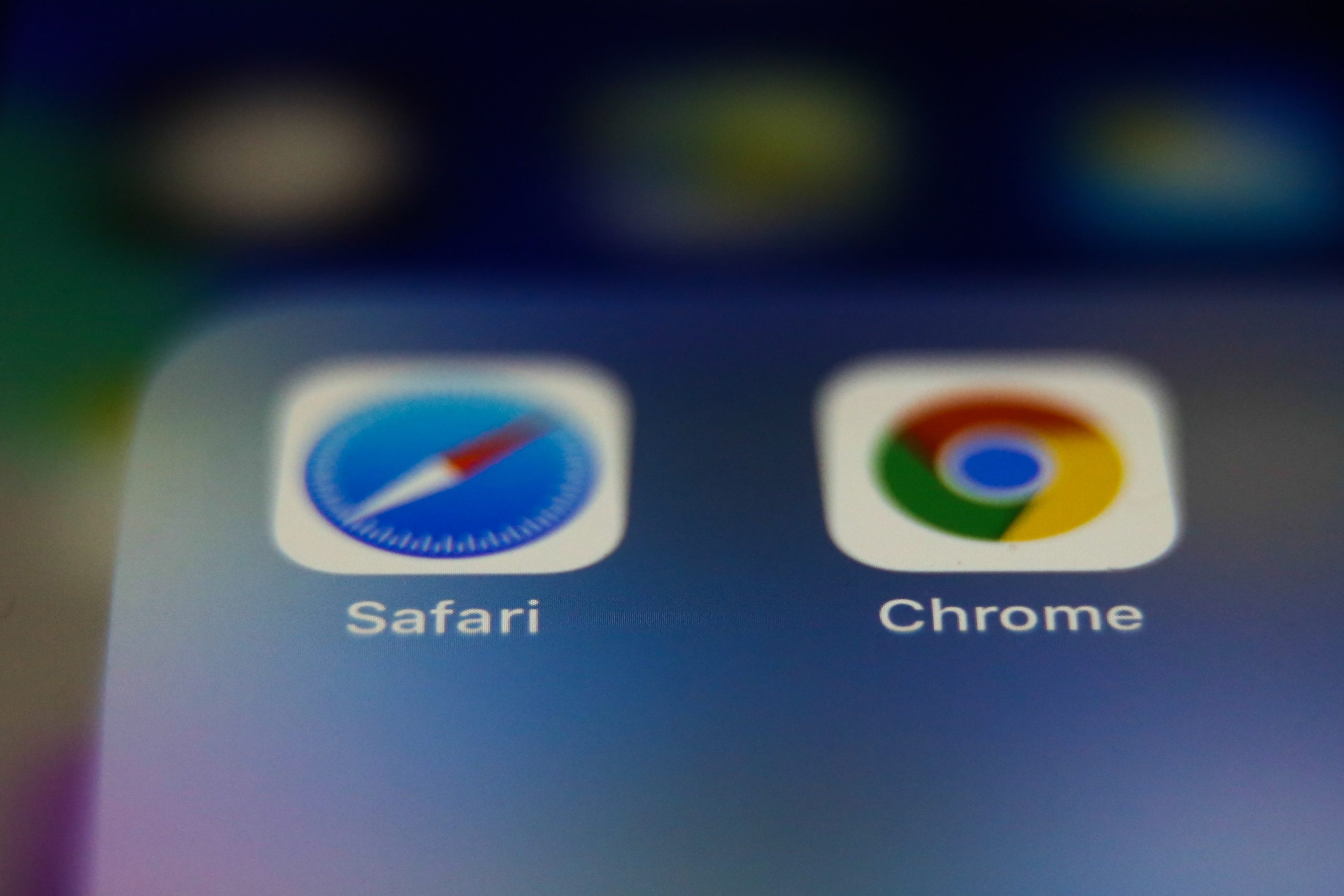 Safari and Chrome web browser apps on iPhone