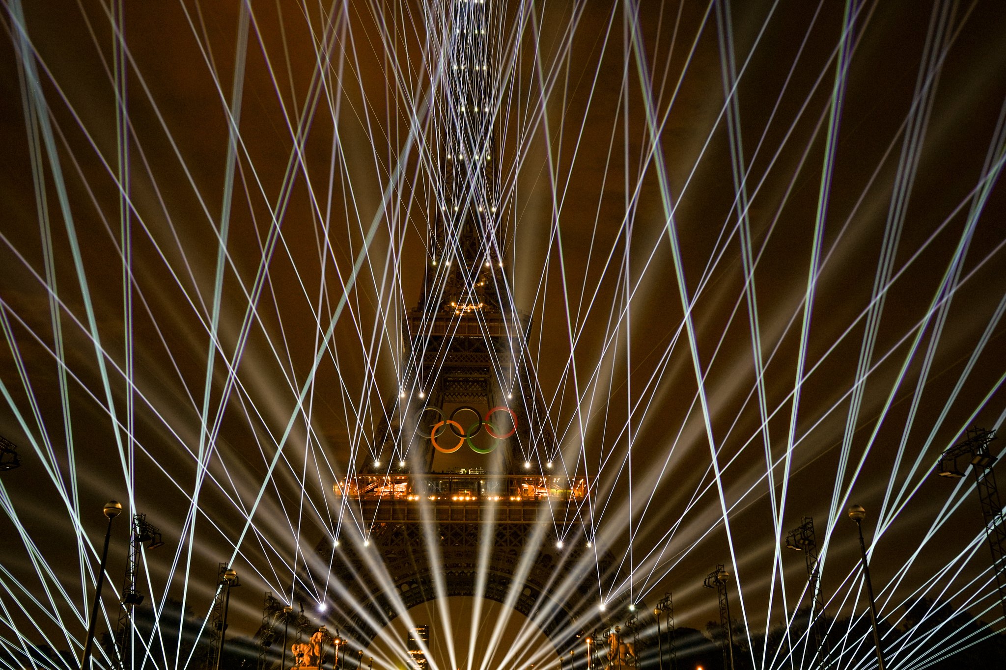 The Olympics 2024 opening ceremony lights on the Eiffel Tower