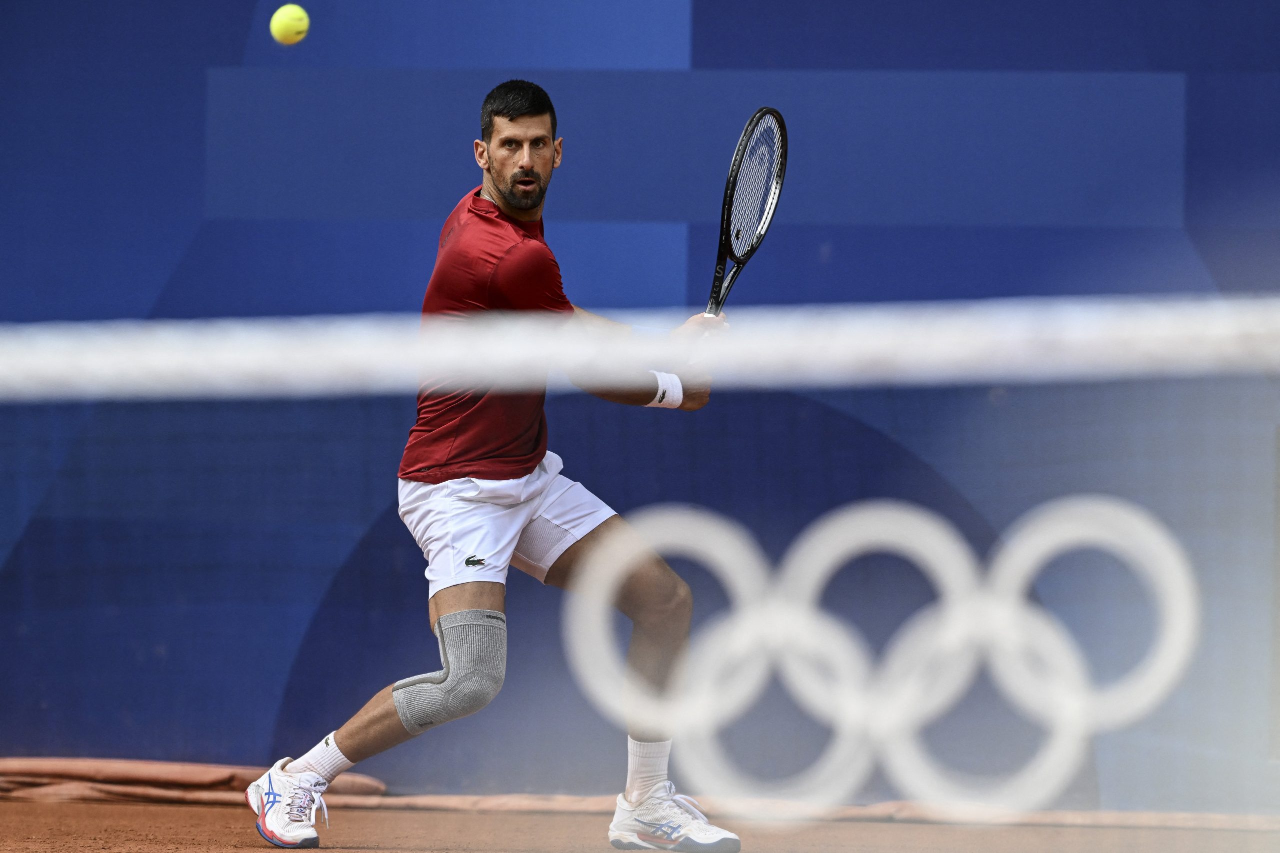 Djokovic at the Olympics training day