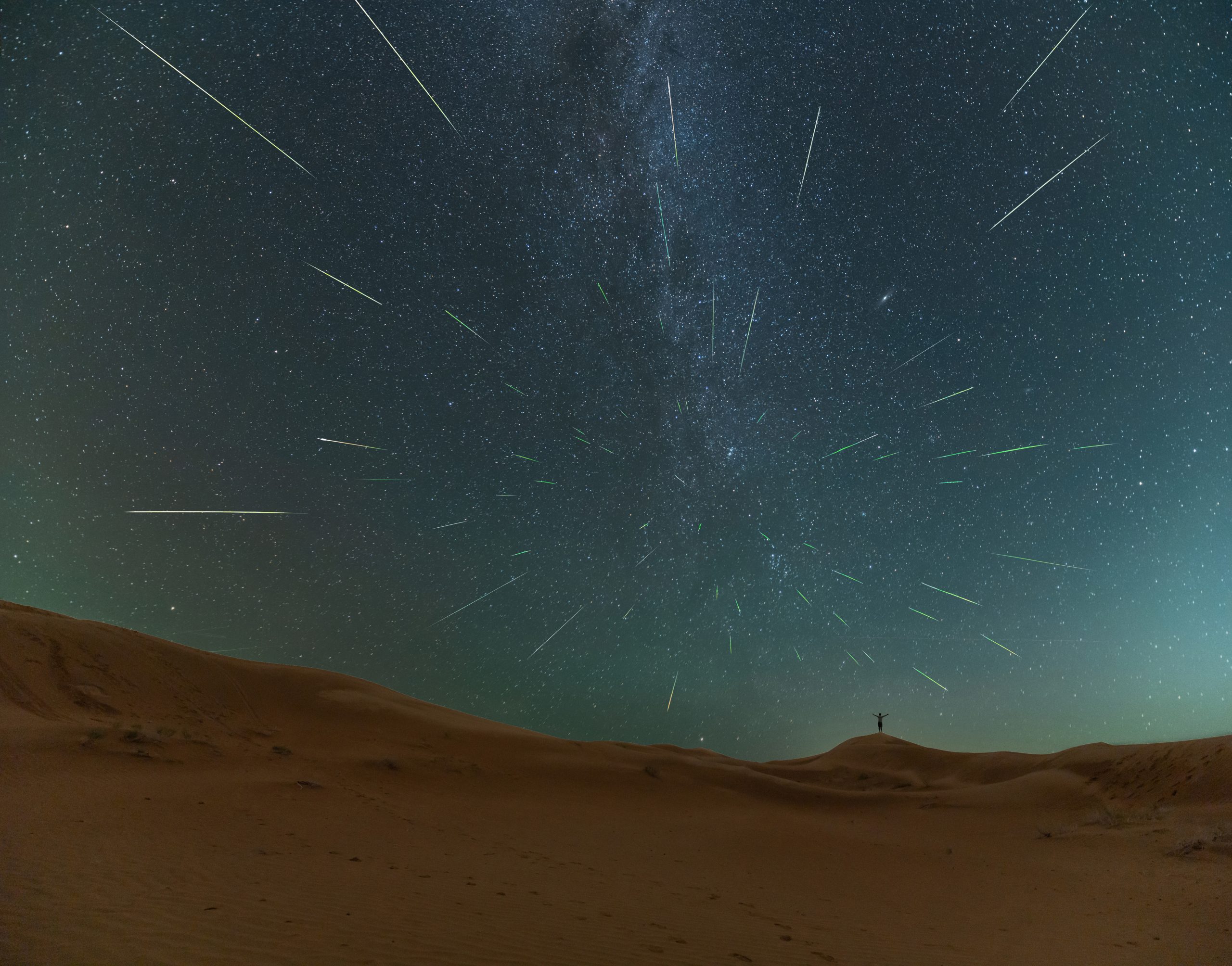 Long exposure photo of the Perseids in 2023