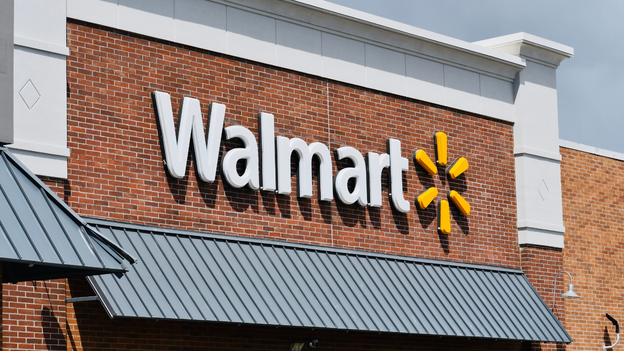 Exterior of a Walmart store, showing the name