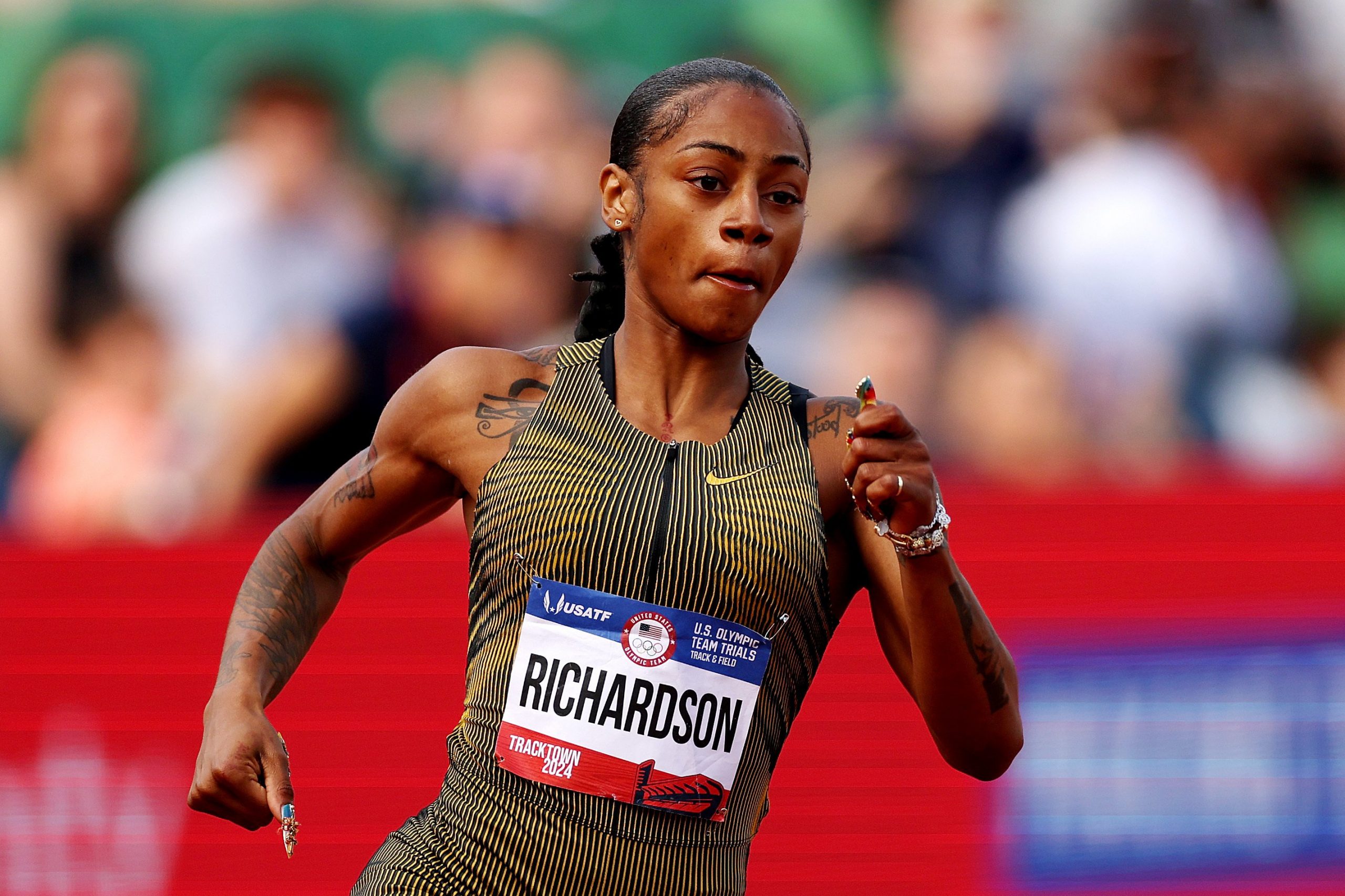 Sha'carri Richardson at the Paris 2024 team trials