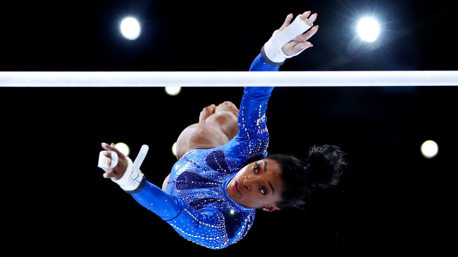 Simone Biles competes at the 2023 Artistic Gymnastics World Championships.