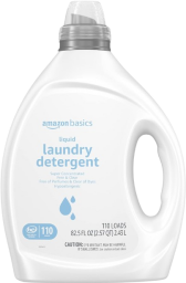 amazon basics laundry detergent on a white background