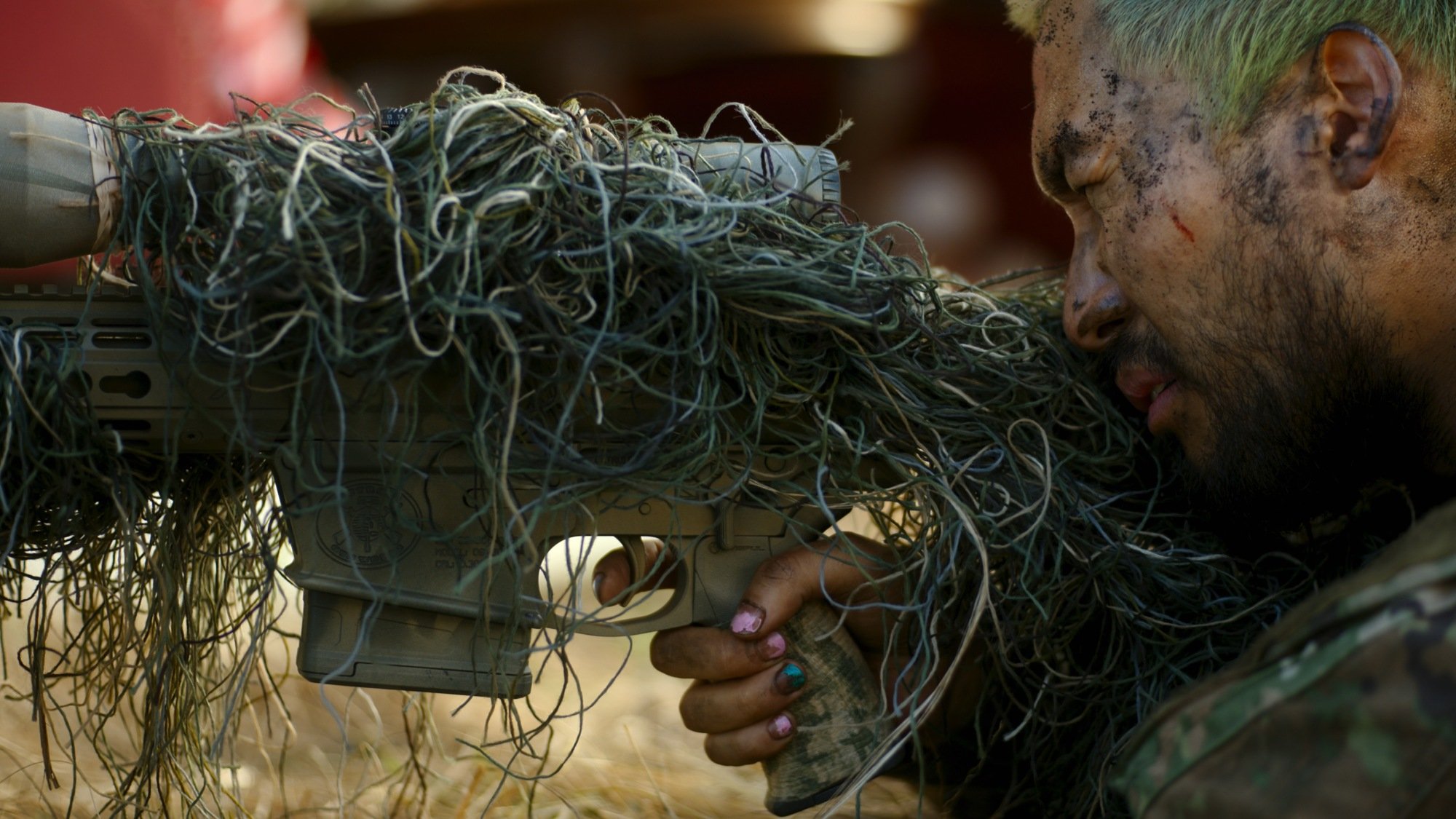 A solider aims his rifle in "Civil War." 