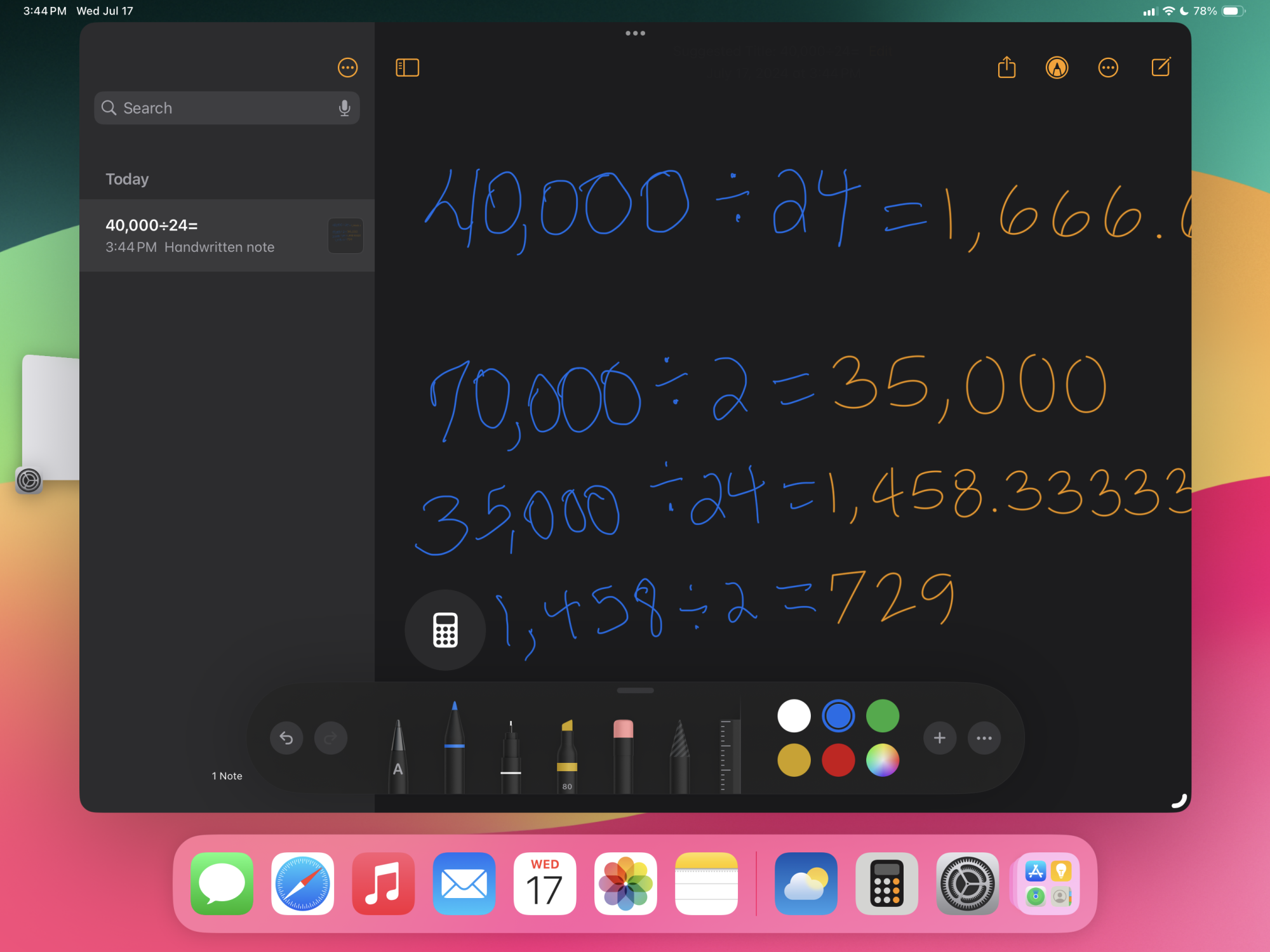 iPadOS 18 Math Notes