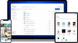 Internxt cloud storage on phone, laptop, and tablet