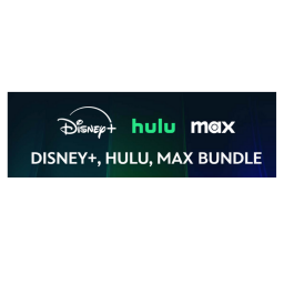 Disney, Hulu, Max logos on whitebackground