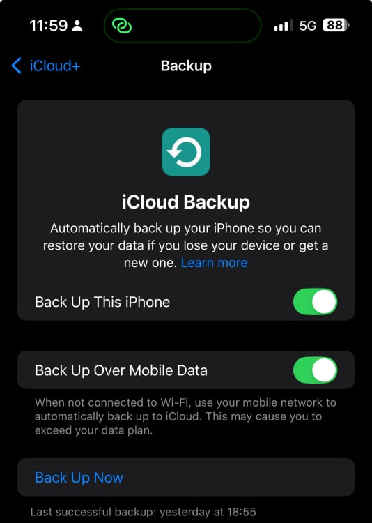 Apple iCloud backup