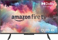 Amazon TV with Amazon Fire TV and Dolby Vision logo with colorful smoke screensaver