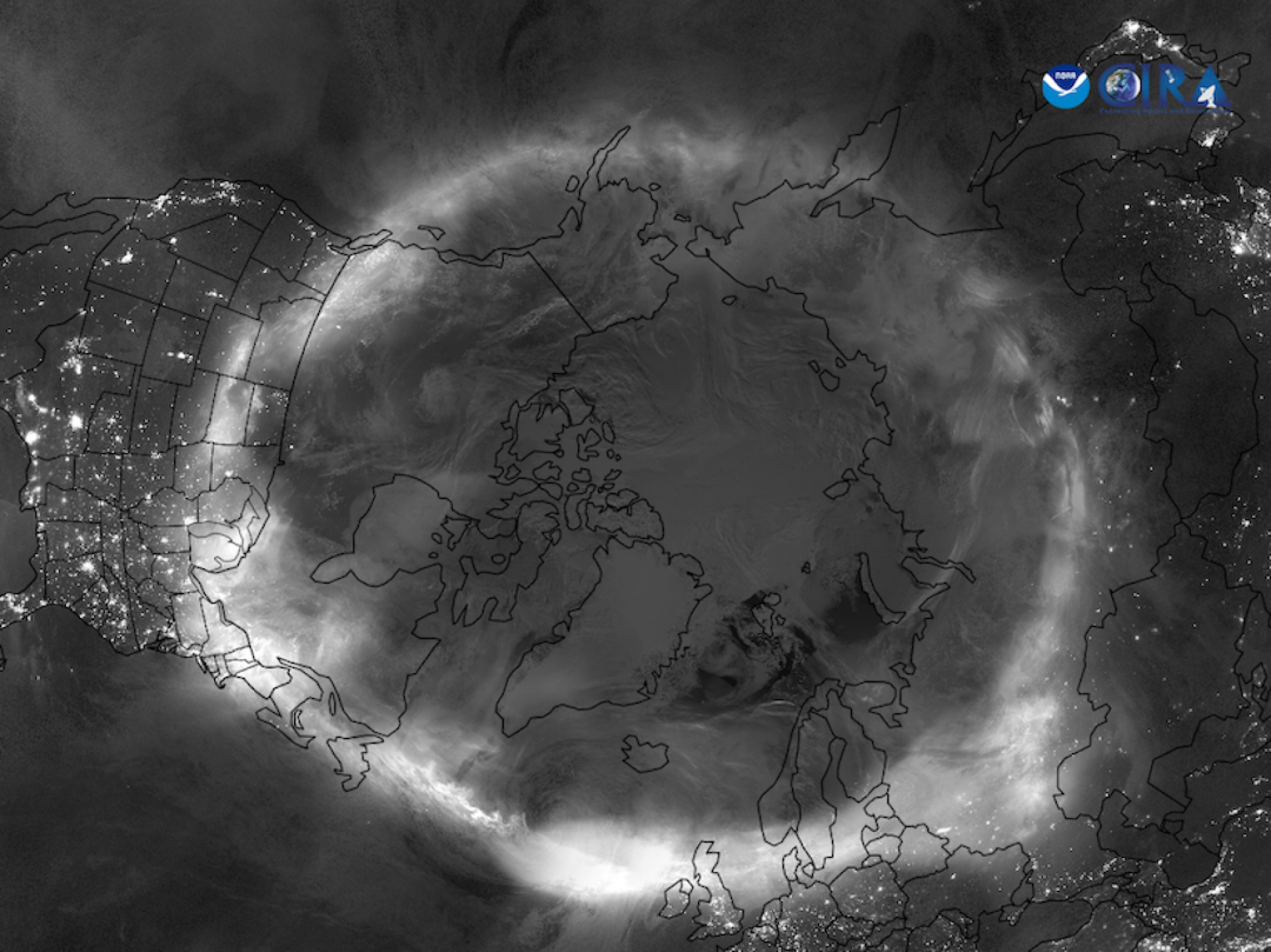 A view from above Earth showing the vibrant auroras on May 11, 2024.