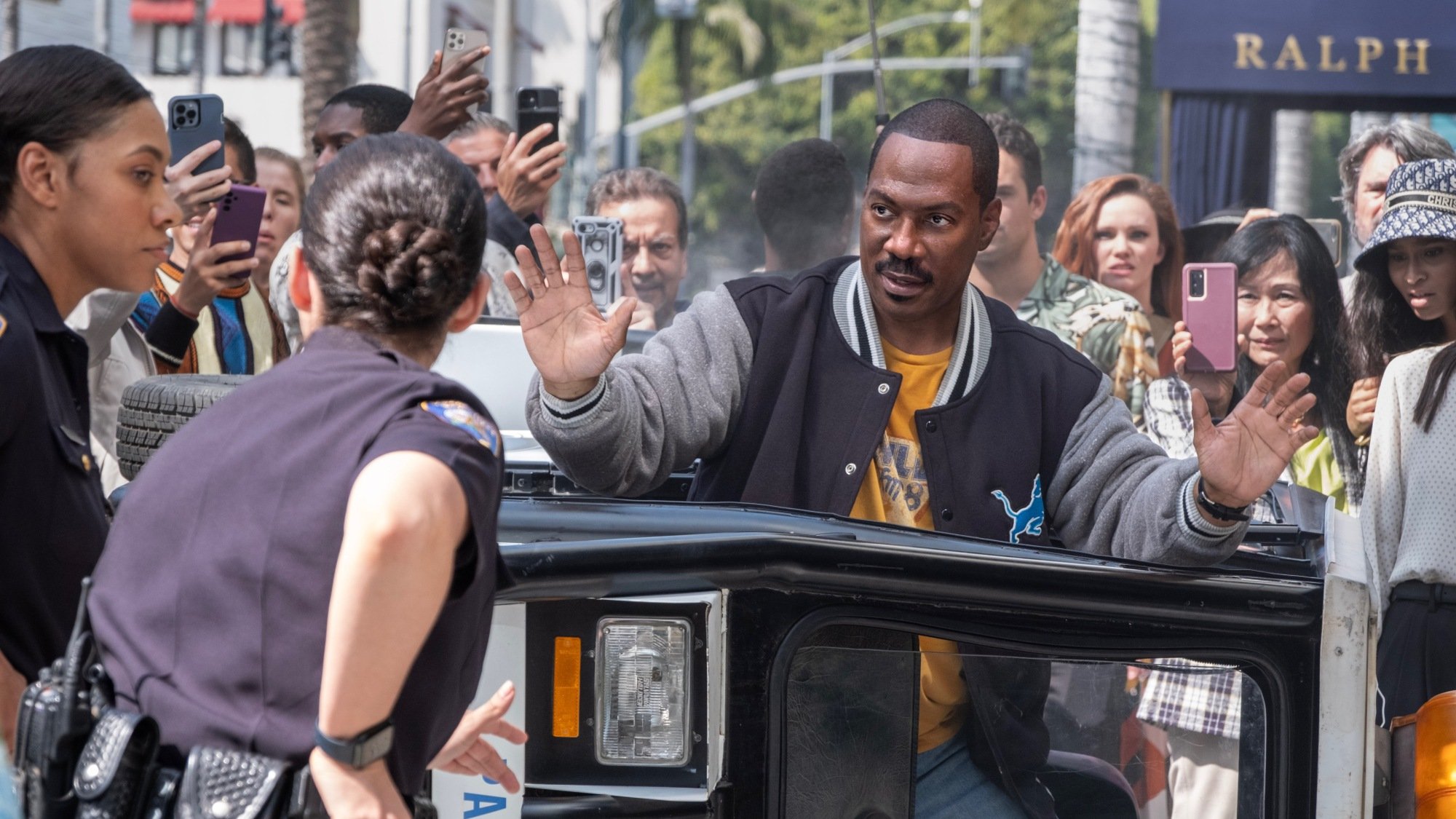 Beverly Hills Cop: Axel F. (Featured L-R) Bria Murphy as Officer Renee Minnick and Eddie Murphy as Axel Foley in Beverly Hills Cop: Axel F. 