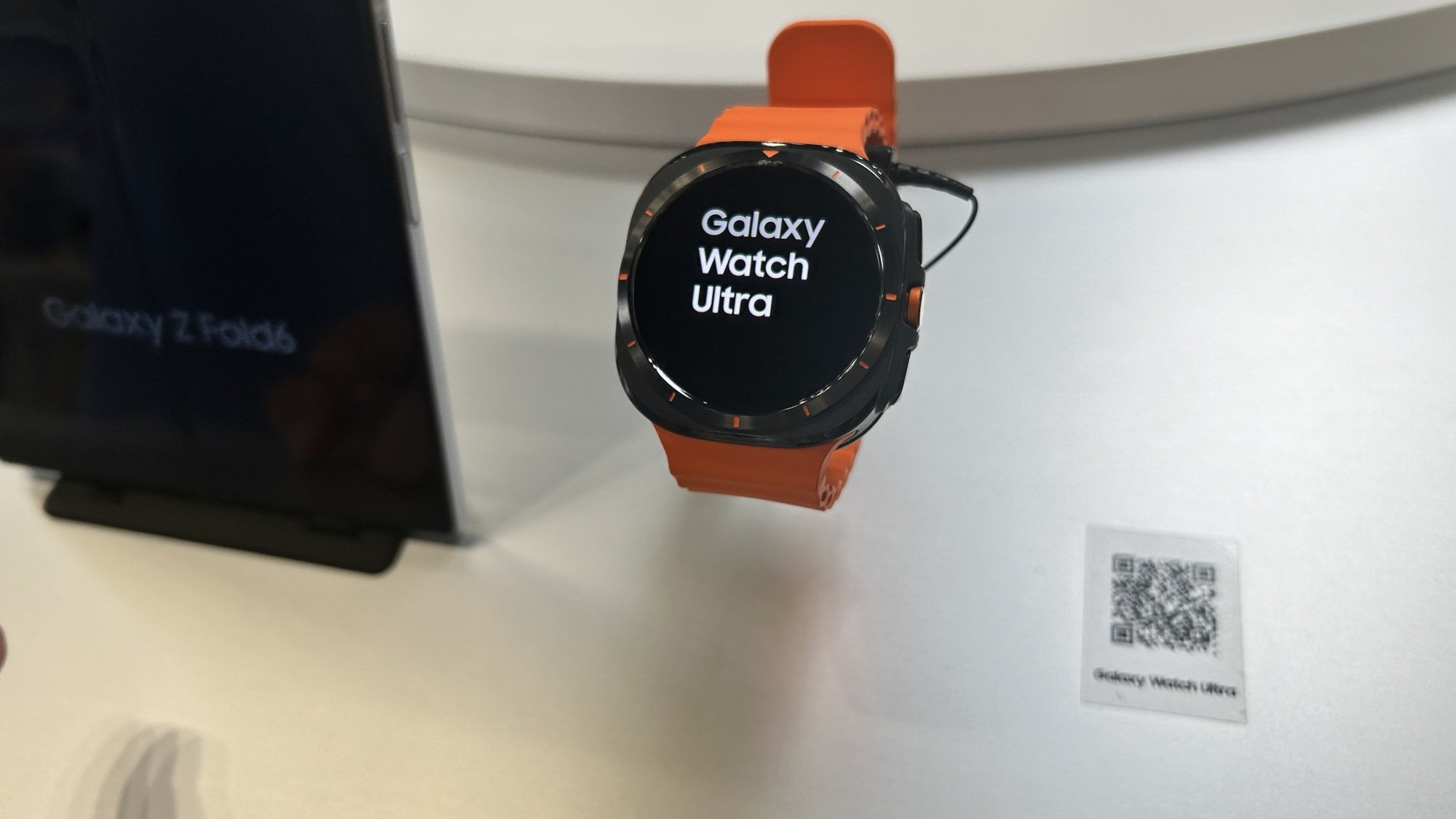 Samsung Galaxy Watch Ultra with orange strap