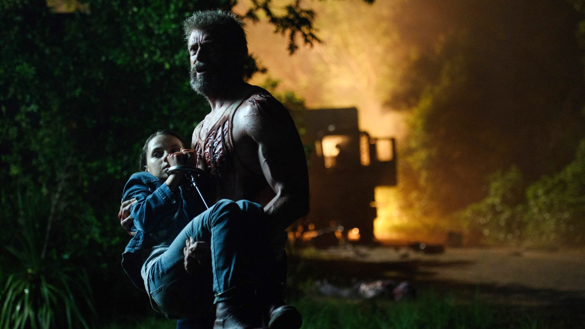 LOGAN, l-r: Dafne Keen, Hugh Jackman, 2017. ph: Ben Rothstein/TM & Copyright ©20th Century Fox Film Corp. All rights reserved./courtesy Everett Collection