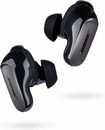 A pair of Bose QuietComfort Ultra earbuds