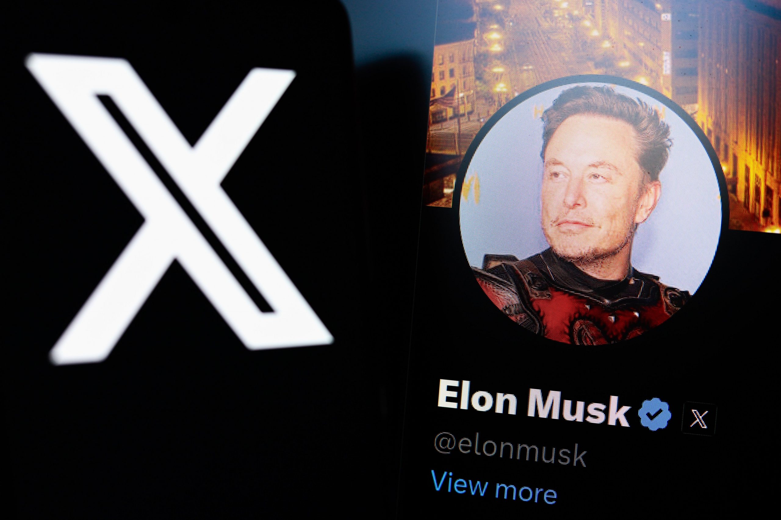 Elon Musk and X logo